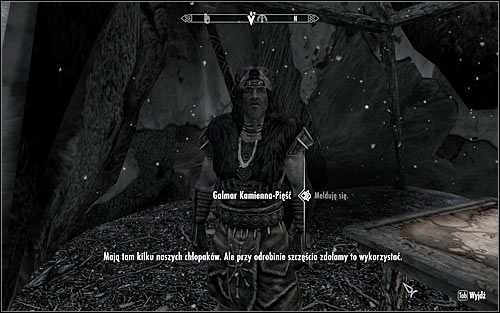 Enter the camp and look around for the tent with Galmar Stone-Fist inside - Liberation of Skyrim - p.1 - Stormcloack Rebellion Quests - The Elder Scrolls V: Skyrim - Game Guide and Walkthrough