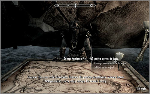 Find the tent with Galmar Stone-Fist and ask him for your next assignment (the above screen) - Liberation of Skyrim - p.2 - Stormcloack Rebellion Quests - The Elder Scrolls V: Skyrim - Game Guide and Walkthrough