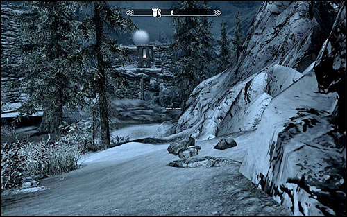 Before you do anything, wait for the night to fall in, which will lessen the chances to be accidentally spotted by one of the enemy guards - Rescue from Neugrad - p.1 - Stormcloack Rebellion Quests - The Elder Scrolls V: Skyrim - Game Guide and Walkthrough