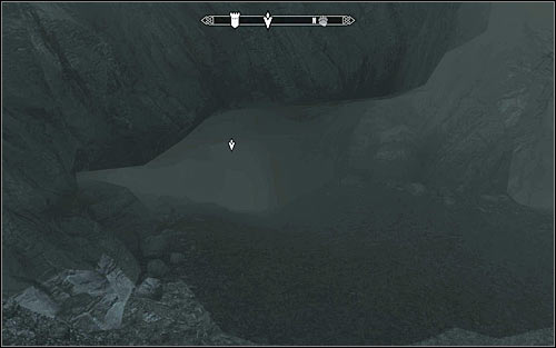 Jump into the water and swim toward the marked spot (the above screen); your character will automatically enter the underwater cave - Rescue from Neugrad - p.1 - Stormcloack Rebellion Quests - The Elder Scrolls V: Skyrim - Game Guide and Walkthrough