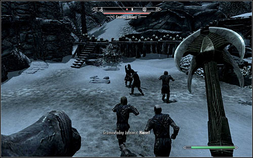 Once you're in the courtyard, you'll probably be surprised that it's guarded only by three Legionnaires (the above screen) - Rescue from Neugrad - p.2 - Stormcloack Rebellion Quests - The Elder Scrolls V: Skyrim - Game Guide and Walkthrough