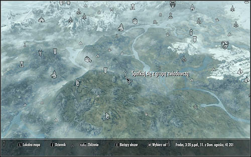 When you open the world map you should see that the scouting party is stationed on the road west of the Stormcloak camp (the above screen) - Compelling Tribute - p.2 - Stormcloack Rebellion Quests - The Elder Scrolls V: Skyrim - Game Guide and Walkthrough