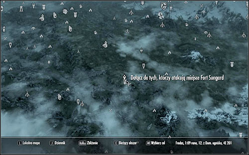 Open the world map and you'll see that the meeting place (the above screen) is located north of Fort Sungard - The Battle for Fort Sungard - Stormcloack Rebellion Quests - The Elder Scrolls V: Skyrim - Game Guide and Walkthrough