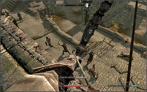 If your character prefers ranged combat, your first priority after you get inside the fort should be to use any stairs leading to the walls - The Battle for Fort Sungard - Stormcloack Rebellion Quests - The Elder Scrolls V: Skyrim - Game Guide and Walkthrough