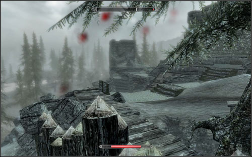Another solution is to check out the west side of the fort and look for a short wooden fencing you can easily jump over (the above screen) - Battle for Fort Snowhawk - Stormcloack Rebellion Quests - The Elder Scrolls V: Skyrim - Game Guide and Walkthrough