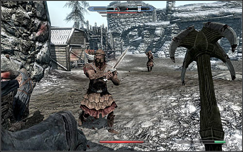 If your character prefers close combat, you can attack the Imperial soldiers once you're in the courtyard (the above screen) - The Battle for fort Hraggstad - Stormcloack Rebellion Quests - The Elder Scrolls V: Skyrim - Game Guide and Walkthrough