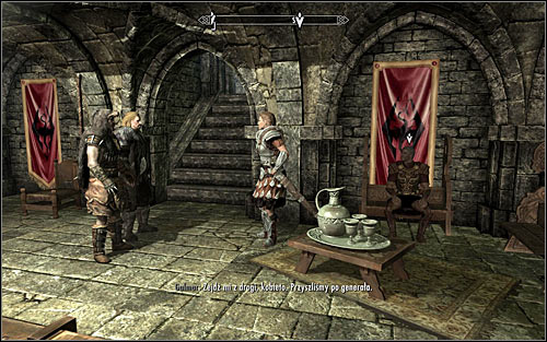 Enter the small war room and stop before Legate Rikke and General Tullius (the above screen) - Battle for Solitude - Stormcloack Rebellion Quests - The Elder Scrolls V: Skyrim - Game Guide and Walkthrough