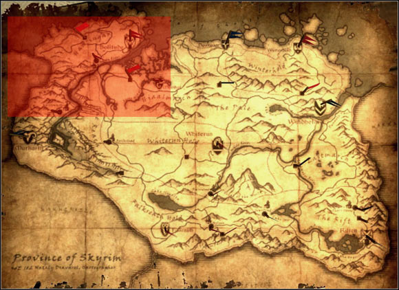 1 - [1] North-west of Skyrim - p.1 - World maps - The Elder Scrolls V: Skyrim - Game Guide and Walkthrough