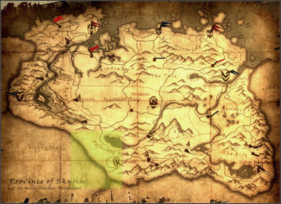 1 - [7] South-west of Skyrim - World maps - The Elder Scrolls V: Skyrim - Game Guide and Walkthrough