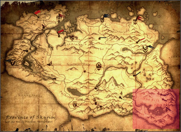 1 - [9] South-east of Skyrim - p.1 - World maps - The Elder Scrolls V: Skyrim - Game Guide and Walkthrough