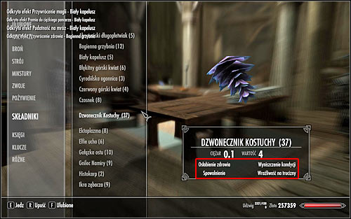 The key to a successful alchemy experiment is knowing the effects of alchemy ingredients you want to use, so that you'll mix them correctly and receive a potion or a poison - Alchemy - Introduction - Crafting - The Elder Scrolls V: Skyrim - Game Guide and Walkthrough