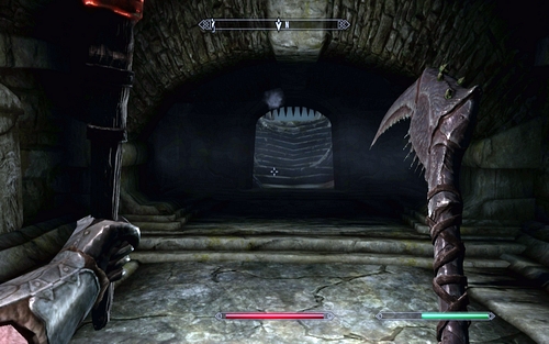 In order to leave the crypt, enter the corridor on the other side of the large circle - Bloodline - Beginning - The Elder Scrolls V: Skyrim - Dawnguard - Game Guide and Walkthrough