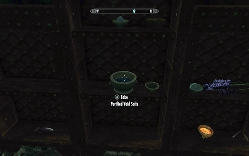 The Purified Void Salts has been hidden on a shelf in the upper part of the room - Chasing Echoes - p. 2 - Vampire Lord path - The Elder Scrolls V: Skyrim - Dawnguard - Game Guide and Walkthrough