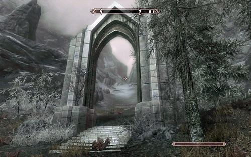 Go further in the same direction and you will eventually come across a passage beneath a stone arch, behind which there's a narrow gorge full of spider webs - Touching The Sky - p. 2 - Vampire Lord path - The Elder Scrolls V: Skyrim - Dawnguard - Game Guide and Walkthrough