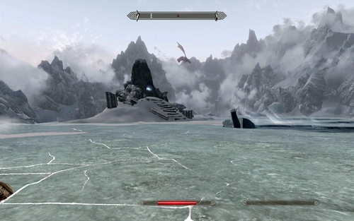 In the middle of the lakes there's also a stone with a Word of Power on it - Touching The Sky - p. 2 - Vampire Lord path - The Elder Scrolls V: Skyrim - Dawnguard - Game Guide and Walkthrough