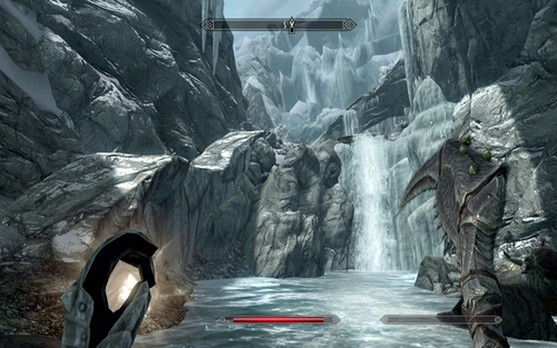 Head into the water and keep swimming against the stream's current - Touching The Sky - p. 2 - Vampire Lord path - The Elder Scrolls V: Skyrim - Dawnguard - Game Guide and Walkthrough