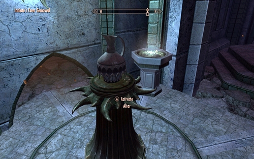 Put the water jug onto the pedestal on the left, thanks to which you will unlock a passage into a room with a Frost Giant - Touching The Sky - p. 3 - Vampire Lord path - The Elder Scrolls V: Skyrim - Dawnguard - Game Guide and Walkthrough