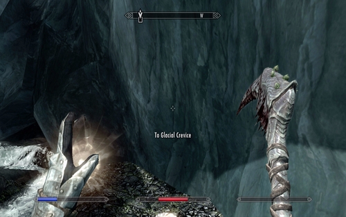 At its end you will find a stone path which will lead you to Glacial Crevice - Touching The Sky - p. 3 - Dawnguard path - The Elder Scrolls V: Skyrim - Dawnguard - Game Guide and Walkthrough