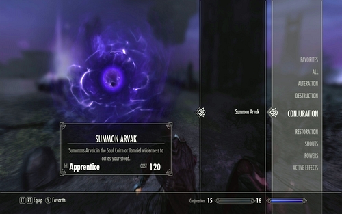 In return you will receive the Summon Avrak spell (found in Conjuration), using which you can summon an undead horse - Find Arvak's skull in the Soul Cairn - Mutual side missions - The Elder Scrolls V: Skyrim - Dawnguard - Game Guide and Walkthrough