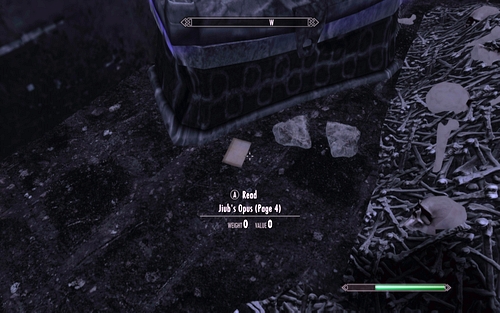 Head to its top and pick up page 4 lying beside the chest on the left - Impatience of a Saint - p. 2 - Mutual side missions - The Elder Scrolls V: Skyrim - Dawnguard - Game Guide and Walkthrough