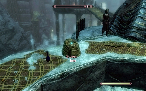 To lower it, press the button placed on the console on the nearby table - Lost to the Ages - p. 2 - Mutual side missions - The Elder Scrolls V: Skyrim - Dawnguard - Game Guide and Walkthrough