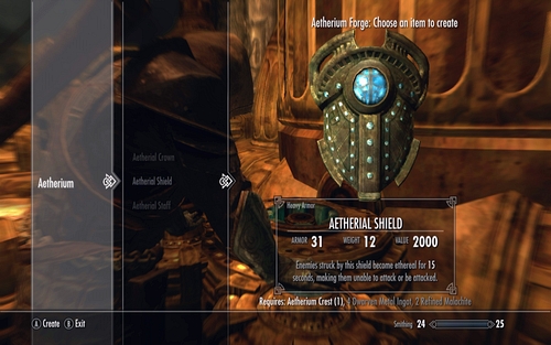 Using it, you can forge one of three items: a shield, crown or staff - Lost to the Ages - p. 4 - Mutual side missions - The Elder Scrolls V: Skyrim - Dawnguard - Game Guide and Walkthrough