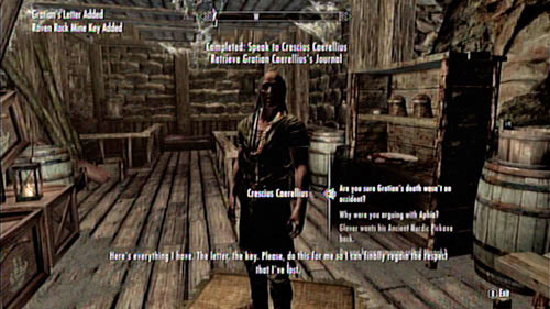 The first part of the mission is fairly easy - you just have to ask the man of all the details regarding the mine and its former owner - The Final Descent - Side missions - Raven Rock - The Elder Scrolls V: Skyrim - Dragonborn - Game Guide and Walkthrough