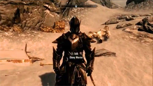 The fight isn't easy - your enemy is supremely armored, can deal great damage with his Ebony Sword (which additionally drains life) and knows shouts which can send you flying - Ebony Warrior - Side missions - Others - The Elder Scrolls V: Skyrim - Dragonborn - Game Guide and Walkthrough