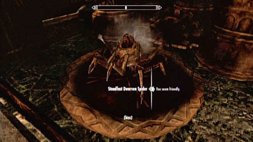If you pull the lever in the middle of the room, you will open a stash with a friendly mechanical spider - Kagrumez - Unmarked missions - The Elder Scrolls V: Skyrim - Dragonborn - Game Guide and Walkthrough