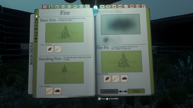 The fire tab, used to create various sources of fire. - Fire - Construction - The Forest - Game Guide and Walkthrough