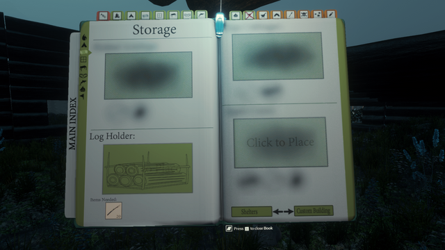 The Storage tab. - Storage - Construction - The Forest - Game Guide and Walkthrough