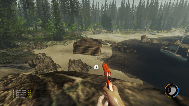 A shelter located on a flat, visible piece of land. - Location of your camp - The Forest - Game Guide and Walkthrough