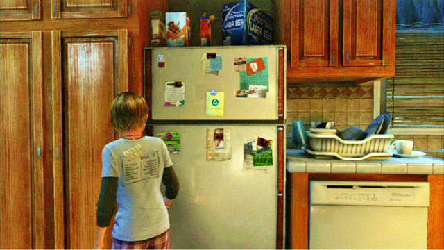 Once you are done, go downstairs and take a look at the mobile on the tabletop, and read the note attached to the fridge door - Prologue - The Last of Us - Game Guide and Walkthrough