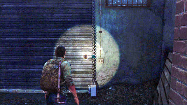 After you walk over to the other side, open the gate to the left and dash inside to avoid the approaching zombie - The Museum - The Outskirts - The Last of Us - Game Guide and Walkthrough