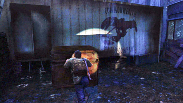 Once the area is secure, search through this location and move the container towards the truck - The Museum - The Outskirts - The Last of Us - Game Guide and Walkthrough