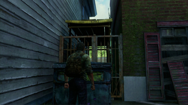 To get up, you need to move a nearby container - The Capitol Building (text & maps) - The Outskirts - The Last of Us - Game Guide and Walkthrough