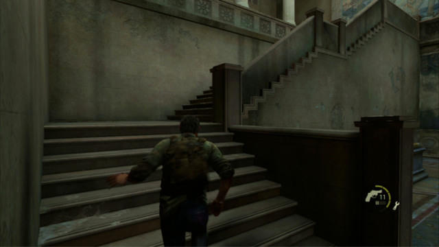 As soon as it is over, run up the stairs to the left and keep going right - The Capitol Building (text & maps) - The Outskirts - The Last of Us - Game Guide and Walkthrough