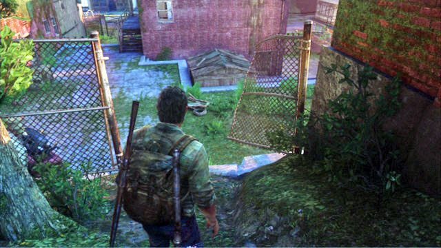 When you get onto the rooftop of the other building, jump down, take a few steps ahead and turn left - The Woods - Bills Town - The Last of Us - Game Guide and Walkthrough