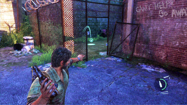 Once you collect everything, go downstairs and detonate the charges attached to the fence - The Woods - Bills Town - The Last of Us - Game Guide and Walkthrough