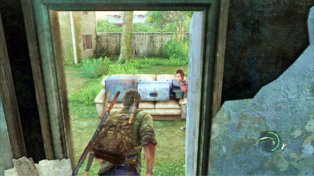 Ellie will squeeze through to the other side and open the door - Graveyard - Bills Town - The Last of Us - Game Guide and Walkthrough