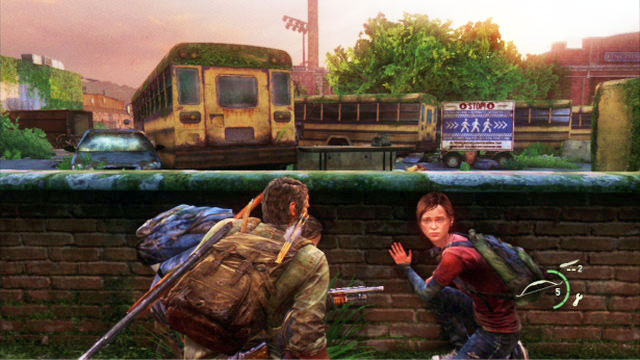 Your first target is the creature behind the wall to the right - Graveyard - Bills Town - The Last of Us - Game Guide and Walkthrough
