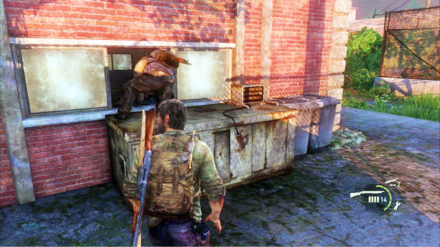 You will find there a small window which you can follow your companions through - Graveyard - Bills Town - The Last of Us - Game Guide and Walkthrough