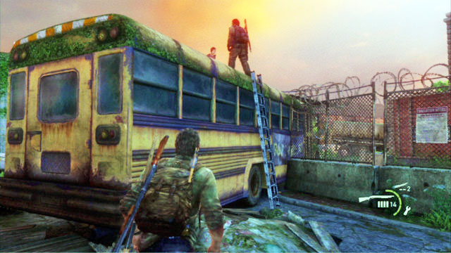 Once the area is clear, take a look at the bus to the left - Graveyard - Bills Town - The Last of Us - Game Guide and Walkthrough
