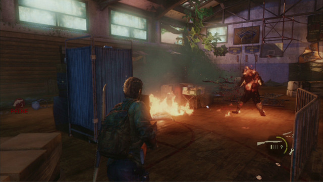 Take cover when they die, and try to hit the bloater with your Molotov's cocktail - High School Escape (text & map) - Bills Town - The Last of Us - Game Guide and Walkthrough