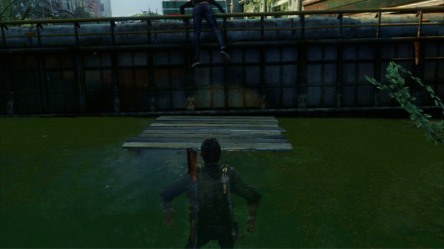 Take the plank over to Ellie and transport the girls to the elevation with a long plank - Alone and Forsaken (text & map) - Pittsburgh - The Last of Us - Game Guide and Walkthrough