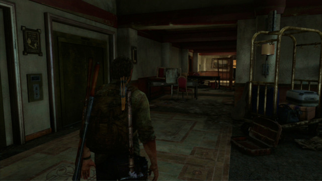 Jump down and run ahead - Hotel Lobby (text & maps) - Pittsburgh - The Last of Us - Game Guide and Walkthrough