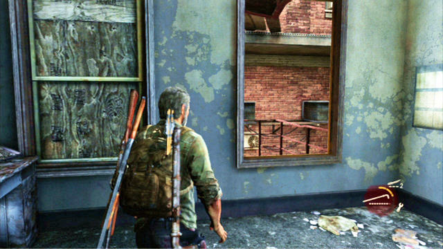 Then, you should go right, then left, and then start running ahead while avoiding the bandits that you pass - Financial District - Pittsburgh - The Last of Us - Game Guide and Walkthrough