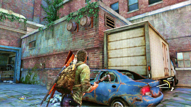 Once the area is clear, climb one level higher, over the nearby car wreck - Escape the City - Pittsburgh - The Last of Us - Game Guide and Walkthrough