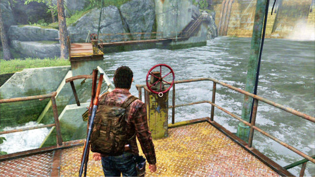 Climb the stairs an turn the red valve - Hydroelectric Dam - Tommys Dam - The Last of Us - Game Guide and Walkthrough
