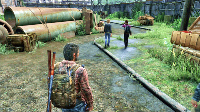 Past the gate, you will meet your brother and his girlfriend - Hydroelectric Dam - Tommys Dam - The Last of Us - Game Guide and Walkthrough
